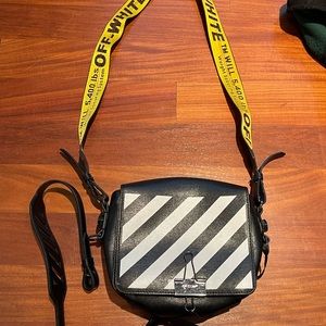 Off-White Flap Bag with binder clip